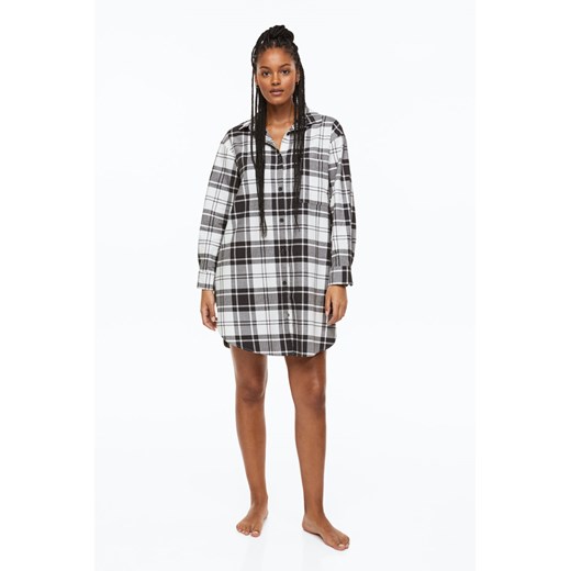H & M - Flanelowa koszula nocna - Czarny H & M XS H&M