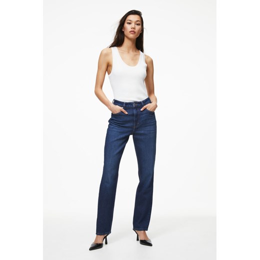 H & M - Slim Straight Ultra High Jeans - Niebieski H & M H&M