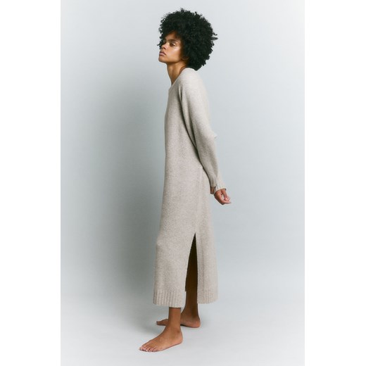 H & M - Długa sukienka dzianinowa - Beżowy H & M XL H&M