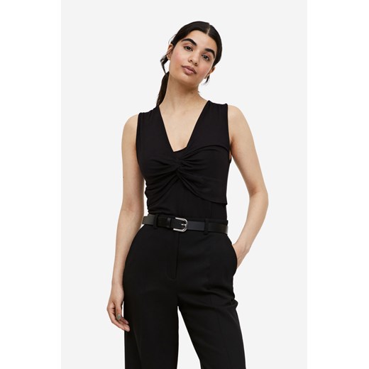 H & M - MAMA Top z wiązanym detalem - Czarny H & M uniwersalny H&M