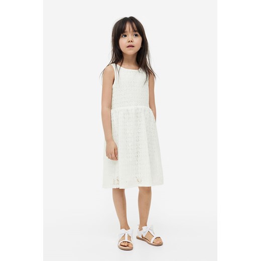 H & M - Koronkowa sukienka - Biały H & M 104 (2-4Y) H&M