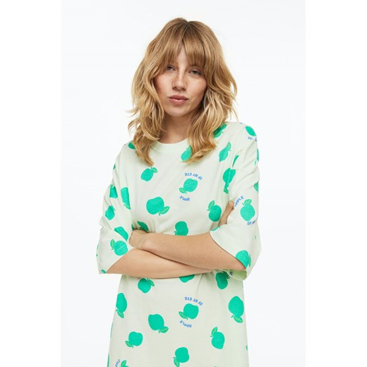 H & M - Bawełniana koszula nocna - Zielony H & M L H&M