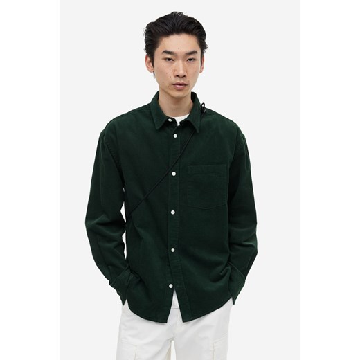 H & M - Sztruksowa koszula Relaxed Fit - Zielony H & M L H&M