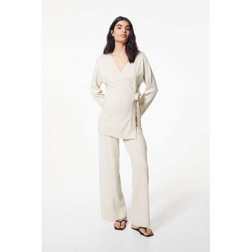 H & M - MAMA Dzianinowe spodnie - Beżowy H & M L H&M