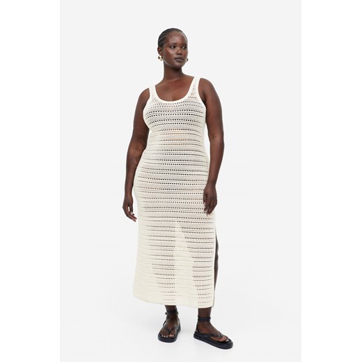 H & M - Sukienka o wyglądzie szydełkowej robótki - Beżowy H & M M H&M
