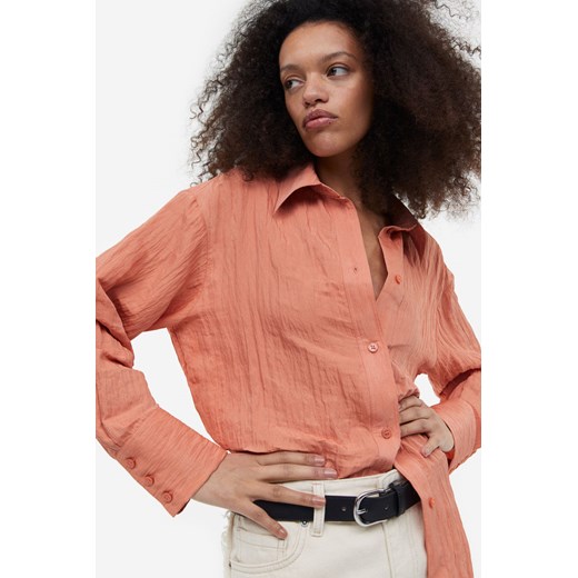 H & M - Koszula z kreszowanego szyfonu - Pomarańczowy H & M S H&M