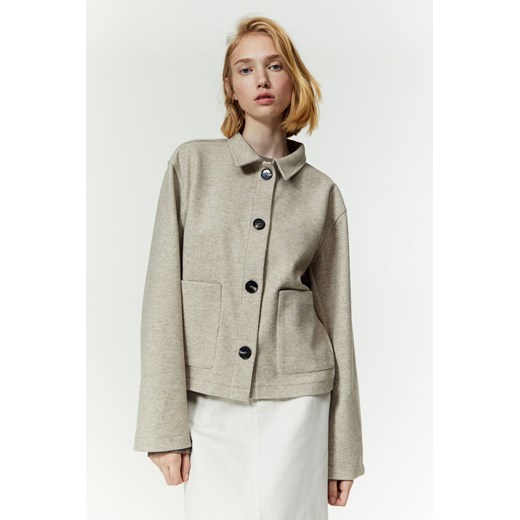 H & M - Filcowa koszula wierzchnia oversize - Beżowy H & M M H&M