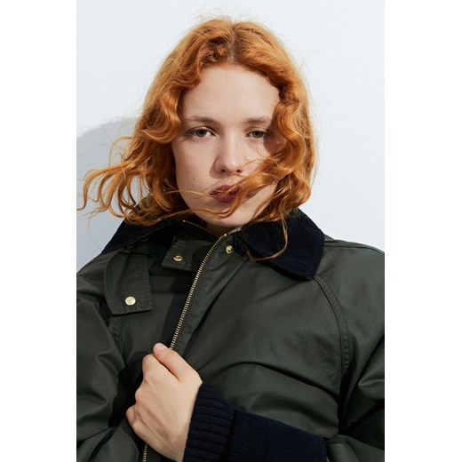 H & M - Woskowany płaszcz - Zielony H & M S H&M