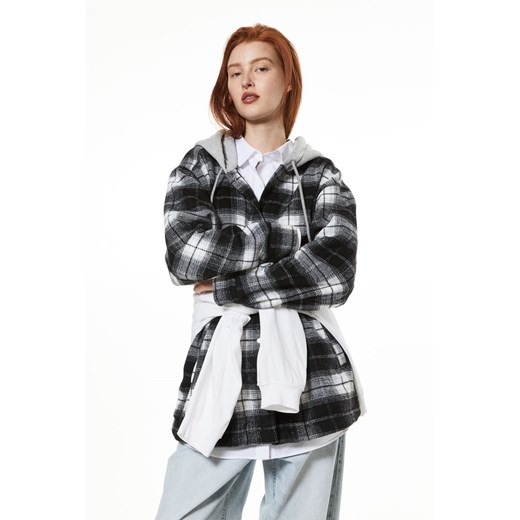 H & M - Kurtka koszulowa z kapturem - Czarny H & M XXS H&M
