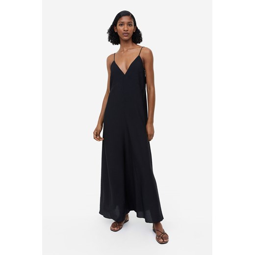 H & M - Trapezowa sukienka z domieszką modalu - Czarny H & M M H&M