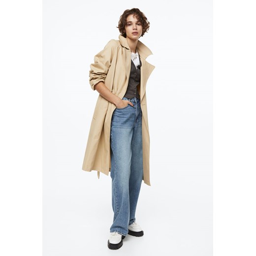 H & M - Trencz z bawełnianego diagonalu - Beżowy H & M L H&M