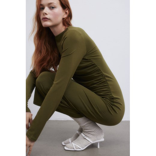 H & M - Drapowana sukienka dżersejowa - Zielony H & M XS H&M