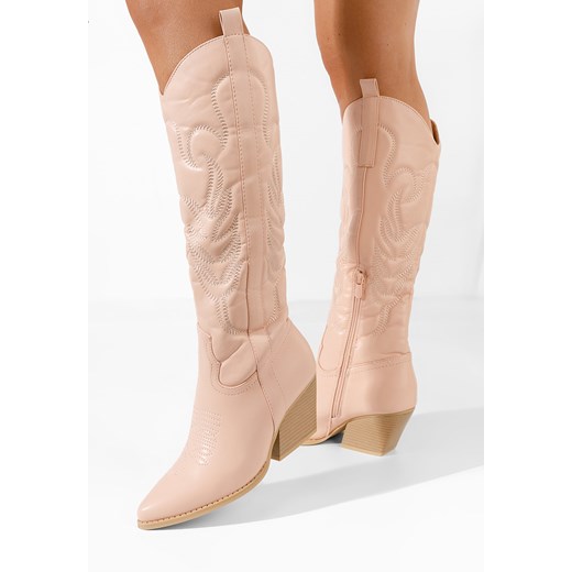 Różowe kozaki kowbojki damskie Alastrina ze sklepu Zapatos w kategorii Botki - zdjęcie 164370320