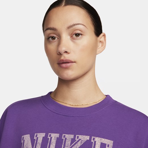 Damska dzianinowa bluza dresowa z półokrągłym dekoltem o kroju oversize Nike Nike XL (EU 48-50) Nike poland okazja