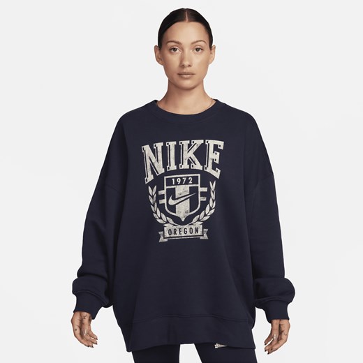 Damska dzianinowa bluza dresowa z półokrągłym dekoltem o kroju oversize Nike Nike M (EU 40-42) Nike poland
