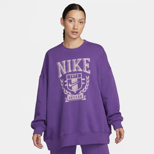 Damska dzianinowa bluza dresowa z półokrągłym dekoltem o kroju oversize Nike Nike S (EU 36-38) Nike poland