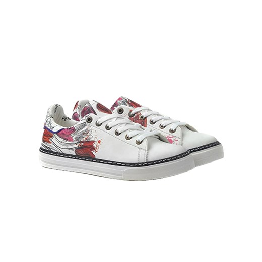 Goby Skórzane sneakersy w kolorze biało-czerwonym ze sklepu Limango Polska w kategorii Trampki damskie - zdjęcie 164370710