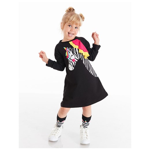 Denokids Sukienka "Unicorn Zebra" w kolorze czarnym - id: 11759831 - marki Denokids - 164375902 Denokids Sukienka "Unicorn Zebra" w kolorze czarnym ze sklepu Limango Polska w kategorii Sukienki dziewczęce - zdjęcie 164375902