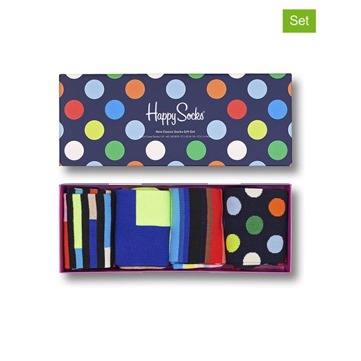 Happy Socks 4-częściowy zestaw prezentowy ze wzorem ze sklepu Limango Polska w kategorii Skarpetki męskie - zdjęcie 164376153
