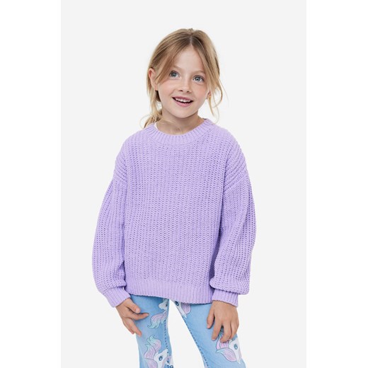 H & M - Sweter z szenili - Fioletowy H & M 140 (8-10Y) H&M