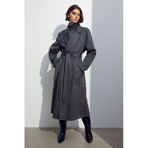 H & M - Wełniany płaszcz - Szary H & M XS H&M