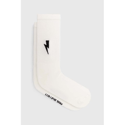 Neil Barett skarpetki BOLT COTTON SKATE SOCKS kolor biały PBAC116.C9400.238 ze sklepu PRM w kategorii Skarpetki damskie - zdjęcie 164416523