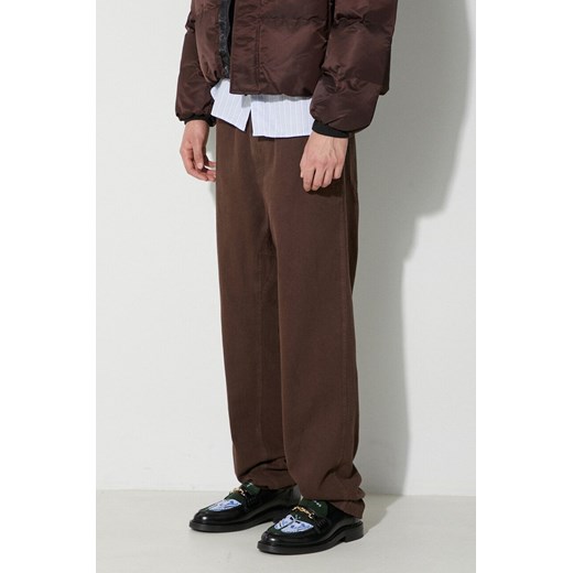 A.P.C. spodnie bawełniane kolor brązowy proste ze sklepu PRM w kategorii Spodnie męskie - zdjęcie 164416573