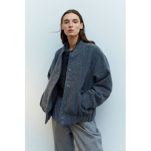 H & M - Kurtka bomberka z domieszką wełny - Szary H & M XS H&M