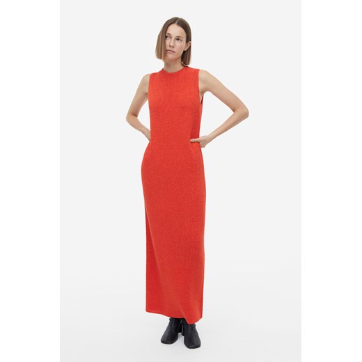 H & M - Dzianinowa sukienka z domieszką jedwabiu - Czerwony H & M XS H&M
