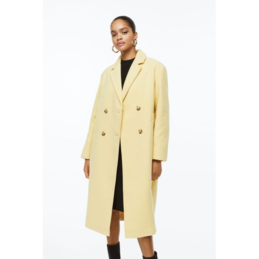 H & M - Dwurzędowy płaszcz - Żółty H & M XS H&M