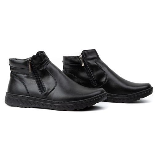 Buty męskie sztyblety skórzane zimowe szerokie 925K Czarne ze sklepu butyolivier w kategorii Buty zimowe męskie - zdjęcie 164424812