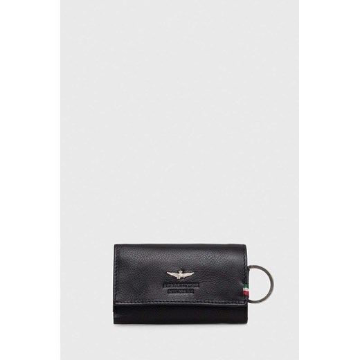 Aeronautica Militare etui na klucze skórzane kolor czarny Aeronautica Militare ONE ANSWEAR.com