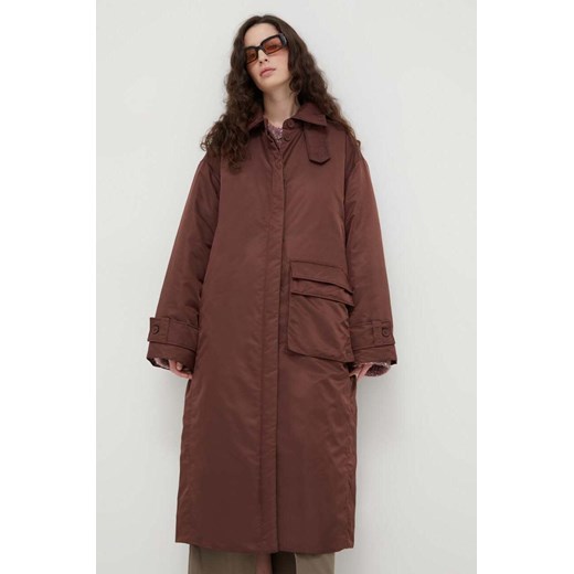 Lovechild kurtka damska kolor brązowy przejściowa oversize ze sklepu ANSWEAR.com w kategorii Kurtki damskie - zdjęcie 164426131