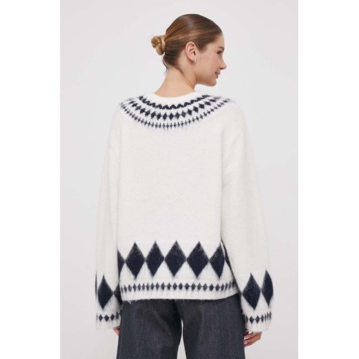 Tommy Hilfiger sweter z domieszką wełny damski kolor biały ciepły Tommy Hilfiger XS ANSWEAR.com