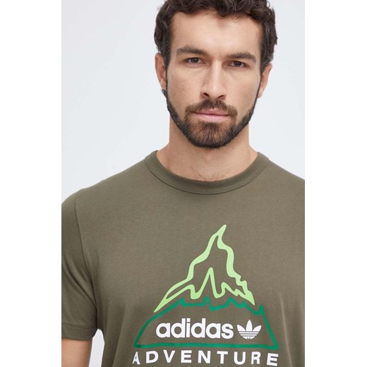 adidas Originals t-shirt bawełniany męski kolor brązowy z nadrukiem XL ANSWEAR.com