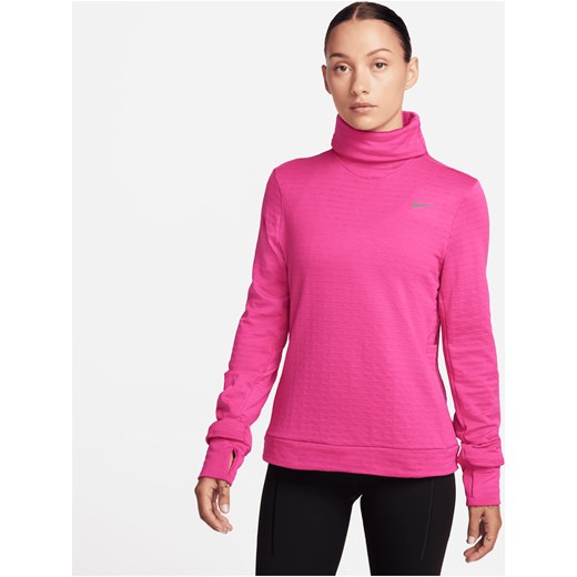 Damska bluza do biegania z półgolfem Nike Therma-FIT Swift - Różowy ze sklepu Nike poland w kategorii Bluzy damskie - zdjęcie 164432142