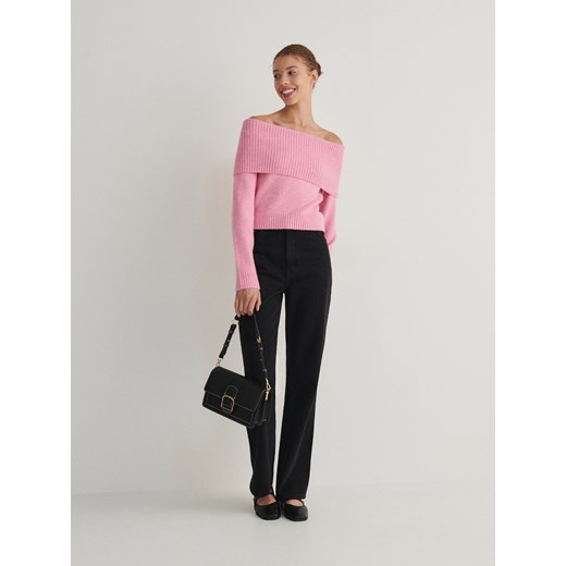 Sweter damski Reserved na jesień z okrągłym dekoltem 