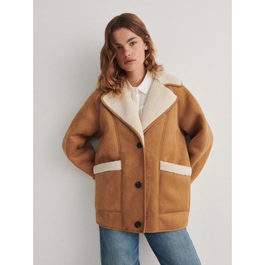 Reserved kurtka damska bez kaptura długa tkaninowa