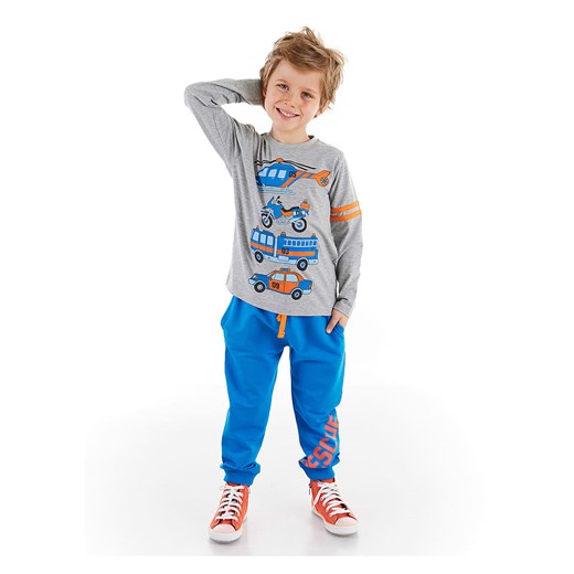 Denokids 2-częściowy zestaw &quot;Team&quot; w kolorze szaro-niebieskim Denokids 98 Limango Polska okazyjna cena