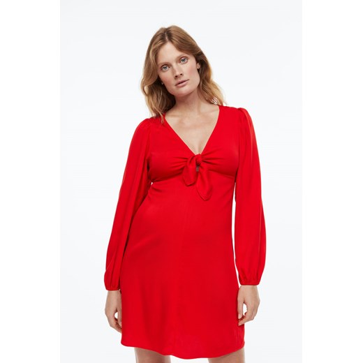 H & M - MAMA Sukienka z wiązanym detalem - Czerwony H & M XL H&M