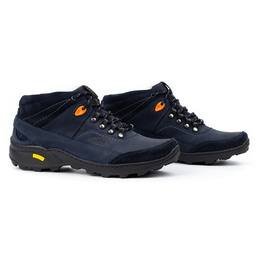 Buty męskie skórzane zimowe 139GT granatowe ze sklepu butyolivier w kategorii Buty zimowe męskie - zdjęcie 164456844