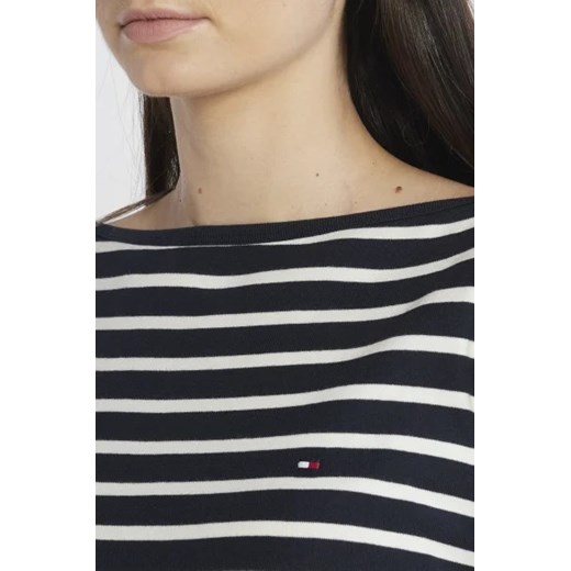 Bluzka damska Tommy Hilfiger z okrągłym dekoltem z długim rękawem bawełniana 