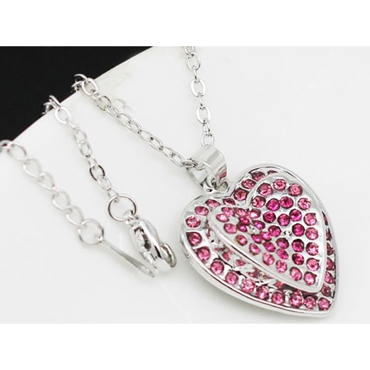 komplet biżuterii różowe serca z cyrkoniami Lovrin wyprzedaż LOVRIN