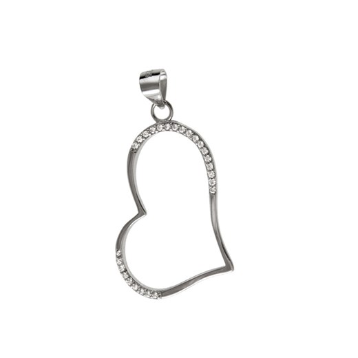 srebrna przywieszka 925 kształt serca z cyrkoniami Lovrin LOVRIN
