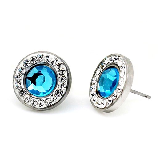 komplet biżuterii błękitne cyrkonie kryształy prezent Lovrin promocja LOVRIN
