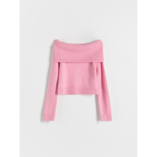 Różowy sweter damski Reserved wełniany na jesień 