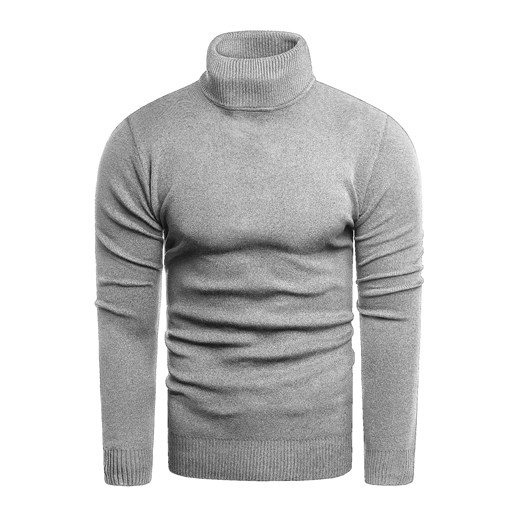 Sweter męski szary bawełniany