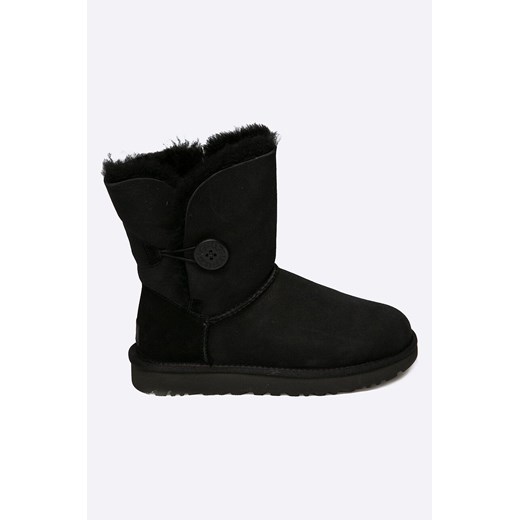 UGG śniegowce Bailey Button II damskie kolor czarny na płaskim obcasie ocieplone 39 ANSWEAR.com