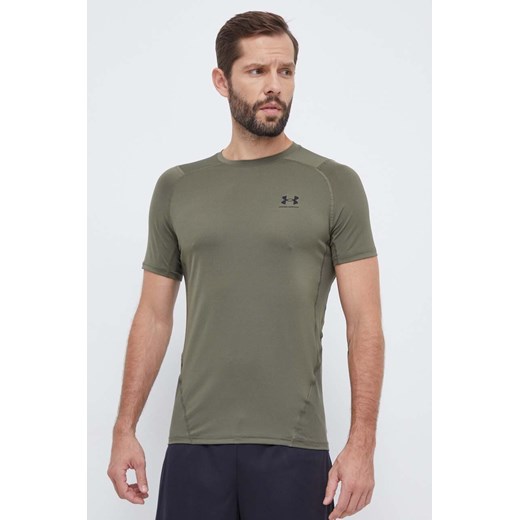 Under Armour t-shirt treningowy kolor zielony gładki 1361683 ze sklepu ANSWEAR.com w kategorii T-shirty męskie - zdjęcie 164514283