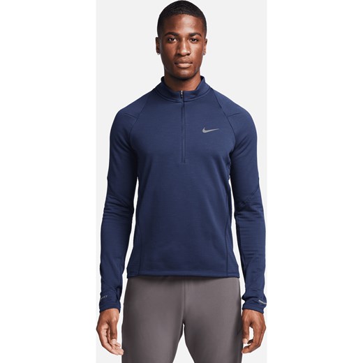 Męska bluza do biegania z zamkiem 1/2 Therma-FIT Nike Repel - Niebieski ze sklepu Nike poland w kategorii Bluzy męskie - zdjęcie 164516082